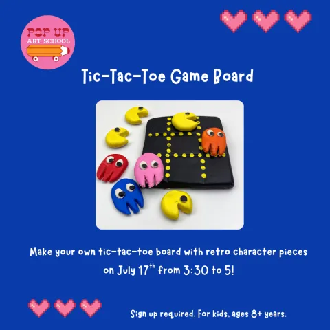 popup art school program tic tac toe