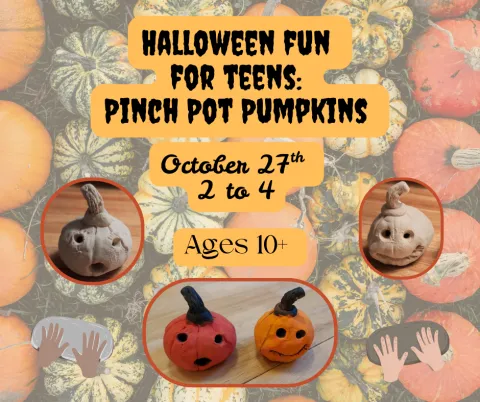 teen pinch pot pumpkin craft