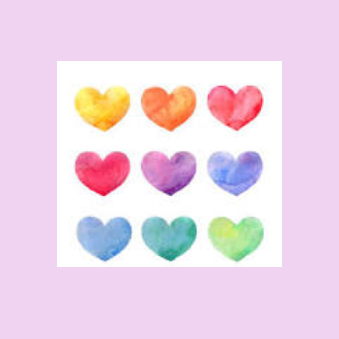 watercolor hearts